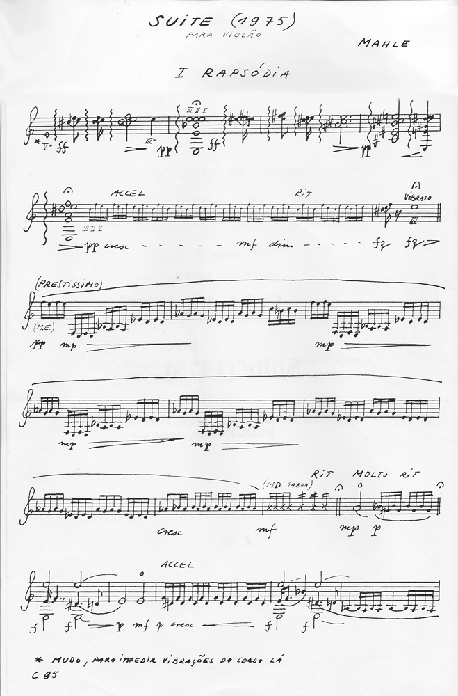 Suite (1975) for Guitar, C 95, by Ernst Mahle, free for download!